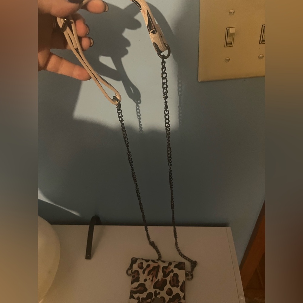 Animal Print Crossbody Bag Brown Black Beige - Picture 2 of 5